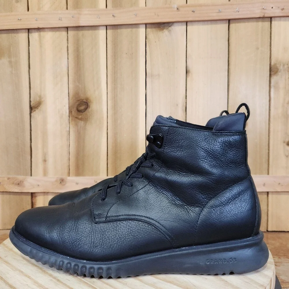Cole Haan 2. Zerogrand City Boots Mens 11.5 M Black Leather Ankle Casual